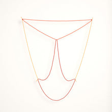 'Beads for Buildings + Bodies: Curtain no. 3 (red and orange)' necklace