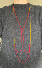 'Beads for Buildings + Bodies: Curtain no. 3 (red and orange)' necklace