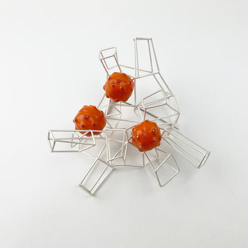 Brooch with vintage Italian glass beads