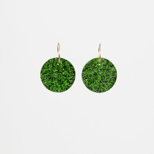 Enamel earrings (green)