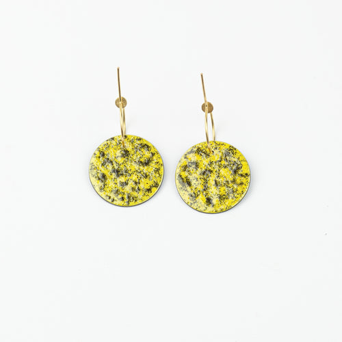 Enamel earrings (yellow)