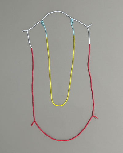 'Beads for Buildings + Bodies: Configuration no.5 (rectangle with yellow)' necklace