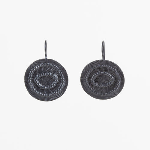 'Remnant' hook earrings - black