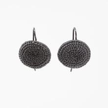 'Punched dot' hook earrings - black