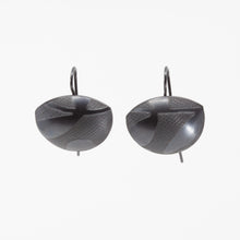 Domed hook earrings - black