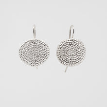 'Punched dot' hook earrings - silver