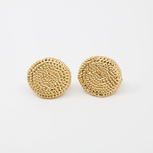 'Punched dot' studs - gold