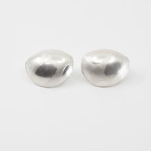 Domed stud earrings - silver