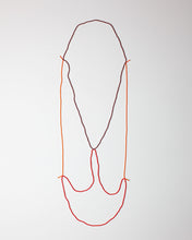 'Beads for Buildings + Bodies: Curtain no. 3 (red and orange)' necklace