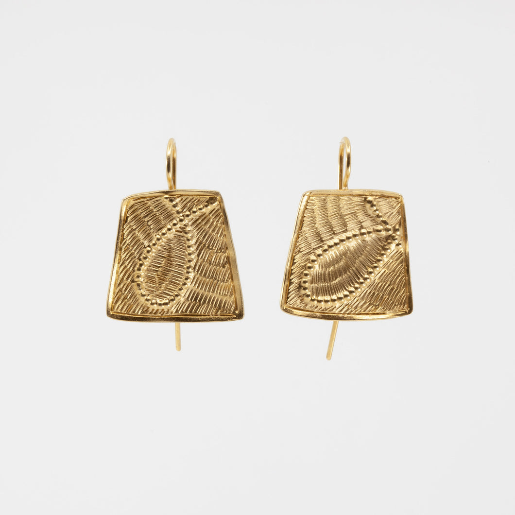 'Fragment' hook earrings - gold