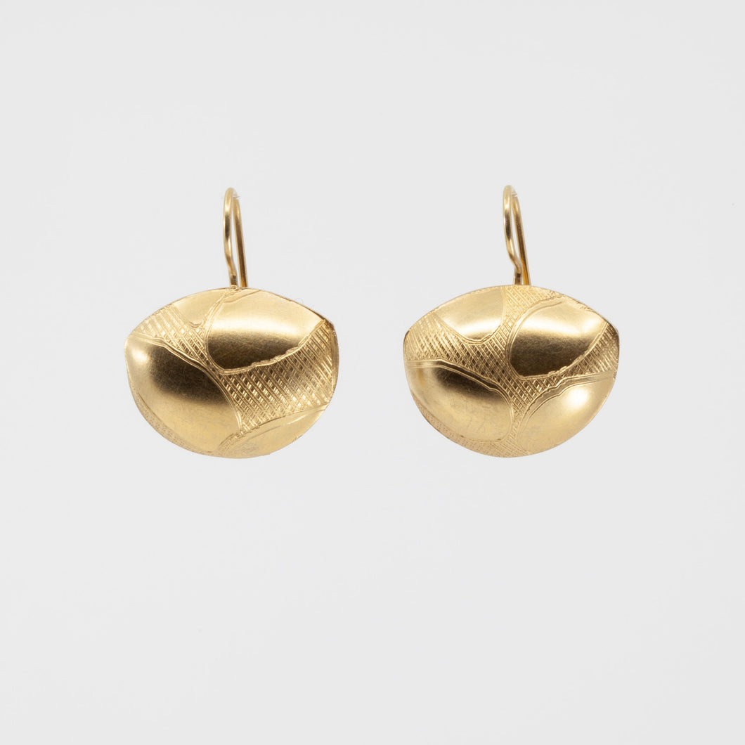 Domed hook earrings - gold