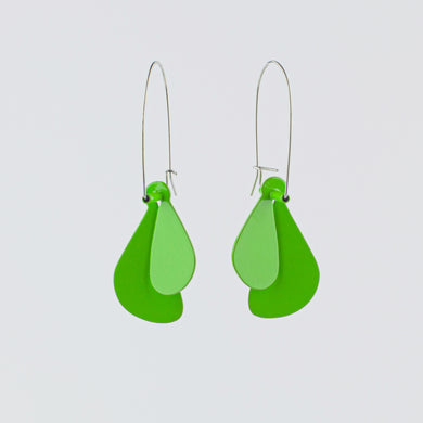 'Leaf' earrings (L) - green